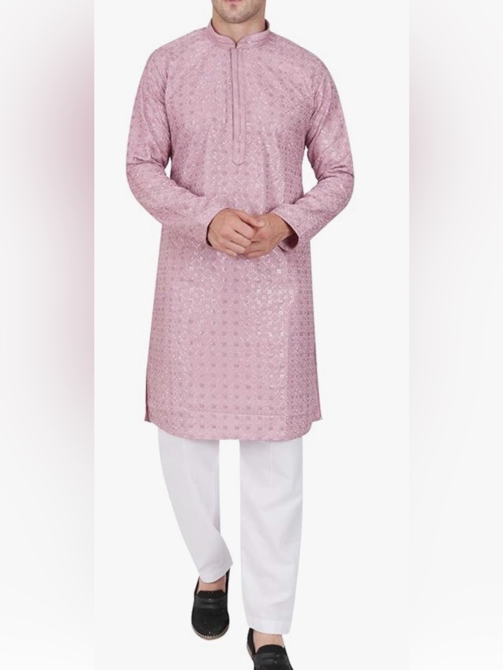 Long light Pink Kurta Pajama Set